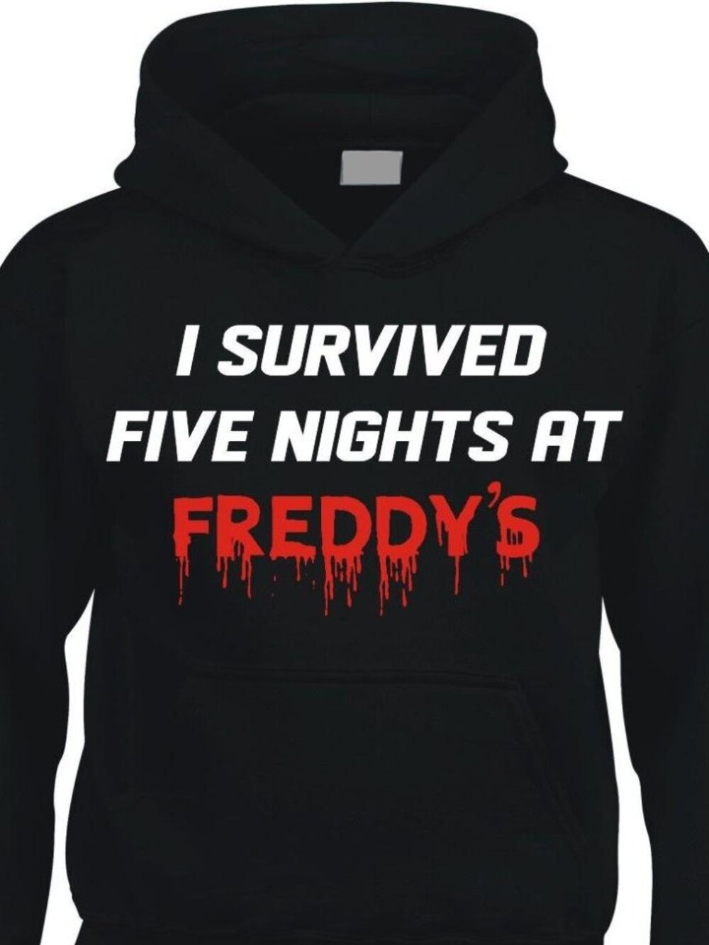 New I Survived Five Nights At Freddy's Black Hoodie Fleece Sweatshirt